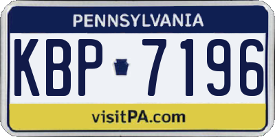 PA license plate KBP7196