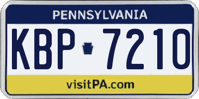 PA license plate KBP7210