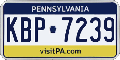 PA license plate KBP7239
