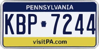PA license plate KBP7244
