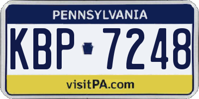 PA license plate KBP7248