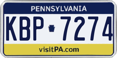 PA license plate KBP7274