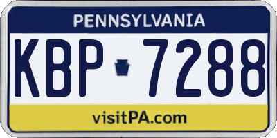 PA license plate KBP7288