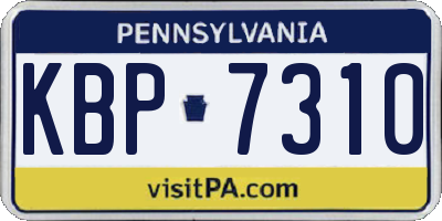 PA license plate KBP7310