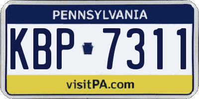 PA license plate KBP7311