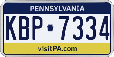PA license plate KBP7334