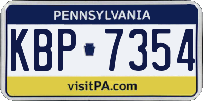 PA license plate KBP7354