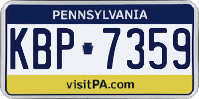 PA license plate KBP7359