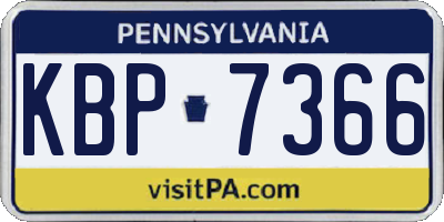 PA license plate KBP7366