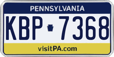 PA license plate KBP7368