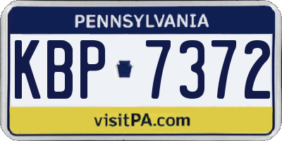 PA license plate KBP7372