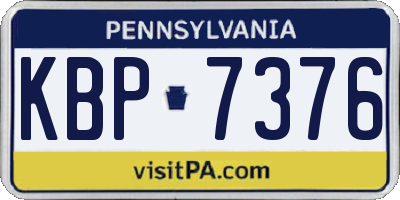 PA license plate KBP7376