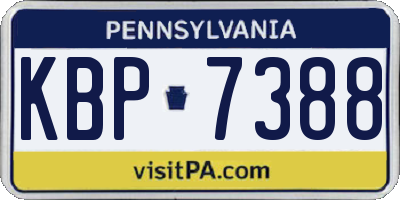 PA license plate KBP7388