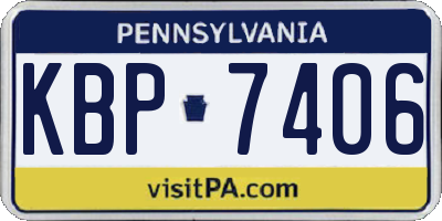 PA license plate KBP7406