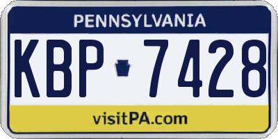 PA license plate KBP7428