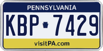 PA license plate KBP7429