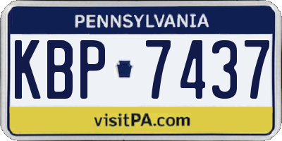 PA license plate KBP7437