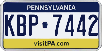 PA license plate KBP7442