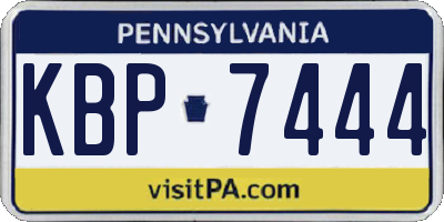 PA license plate KBP7444