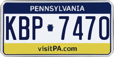 PA license plate KBP7470