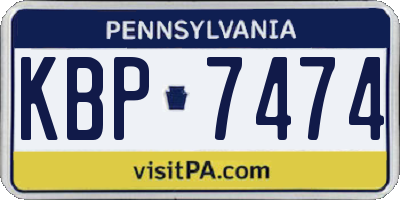 PA license plate KBP7474