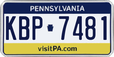 PA license plate KBP7481
