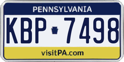 PA license plate KBP7498