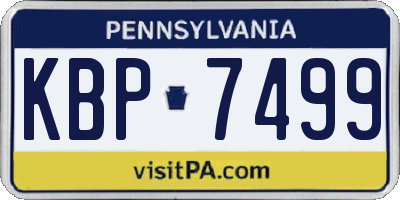 PA license plate KBP7499