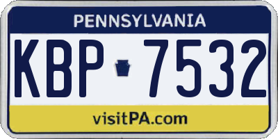 PA license plate KBP7532