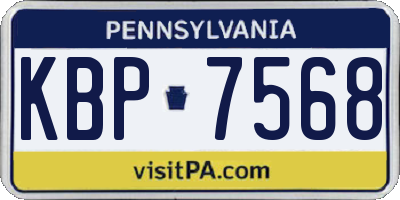 PA license plate KBP7568