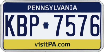 PA license plate KBP7576
