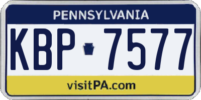 PA license plate KBP7577