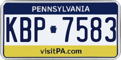 PA license plate KBP7583