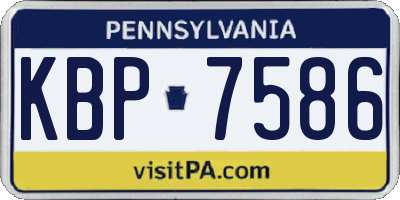 PA license plate KBP7586