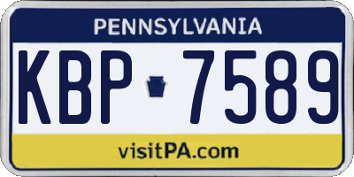 PA license plate KBP7589