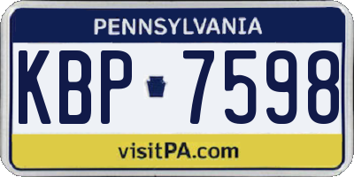 PA license plate KBP7598