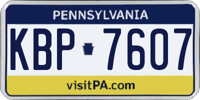 PA license plate KBP7607