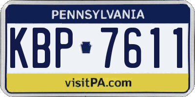 PA license plate KBP7611