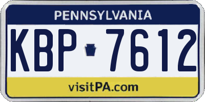PA license plate KBP7612