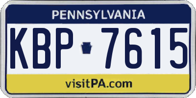 PA license plate KBP7615