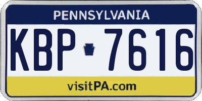 PA license plate KBP7616