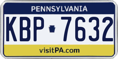 PA license plate KBP7632