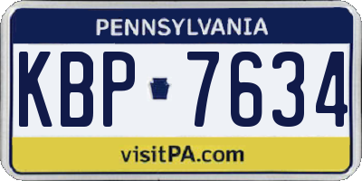 PA license plate KBP7634