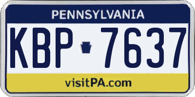 PA license plate KBP7637
