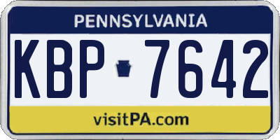 PA license plate KBP7642