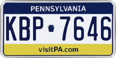 PA license plate KBP7646