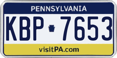 PA license plate KBP7653