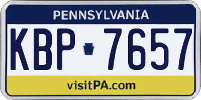PA license plate KBP7657
