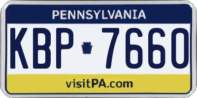 PA license plate KBP7660