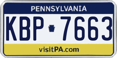 PA license plate KBP7663
